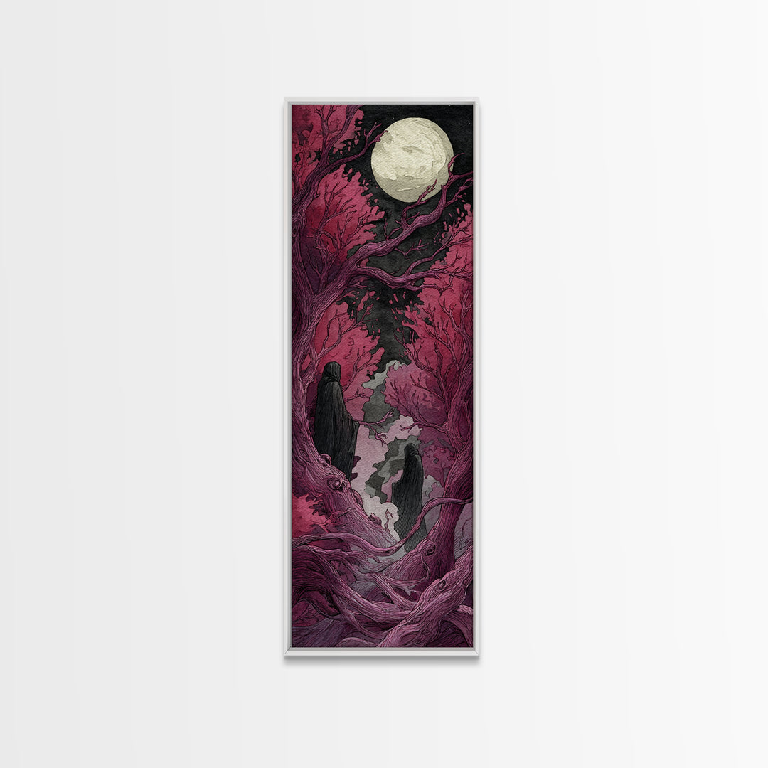 The Mask Of The Crawling God, Macabre Halloween Art, Tall Narrow Wall Art, Canvas Print, Halloween Home Decor, Gothic Wall Art