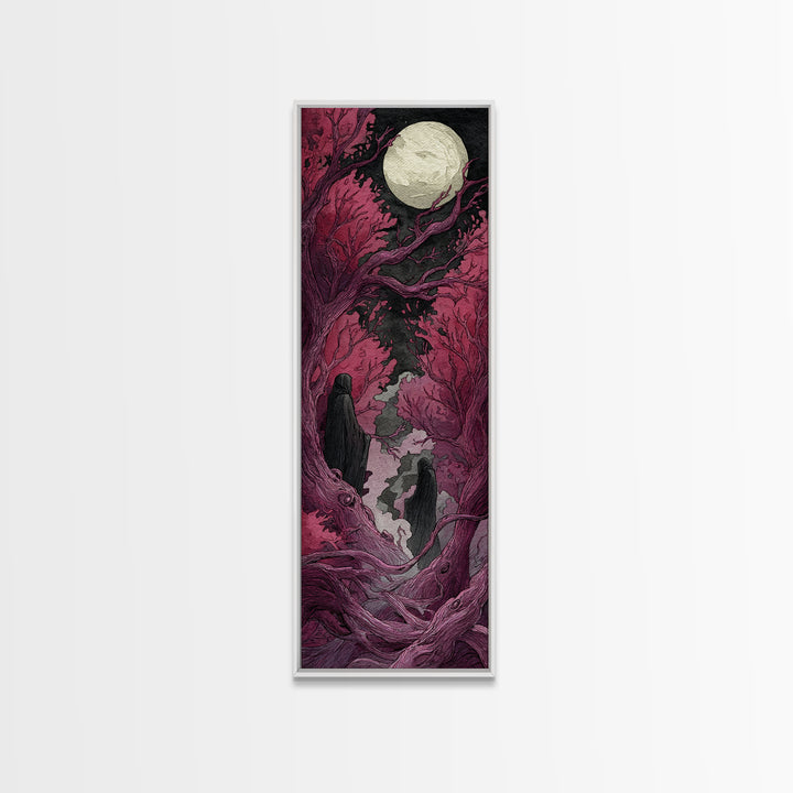 The Mask Of The Crawling God, Macabre Halloween Art, Tall Narrow Wall Art, Canvas Print, Halloween Home Decor, Gothic Wall Art