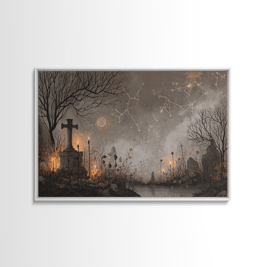 The Archivist Of Dreaming Bones, Halloween Wall Art, Landscape Wall Art, Canvas Print, Halloween Home Decor, Gothic Wall Art