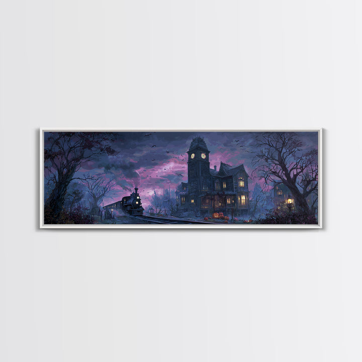 The Phantom Train To Kadath, Eldritch Wall Art, Extra Wide Wall Art, Canvas Print, Halloween Home Decor, Gothic Wall Art, Dark Fantasy Art