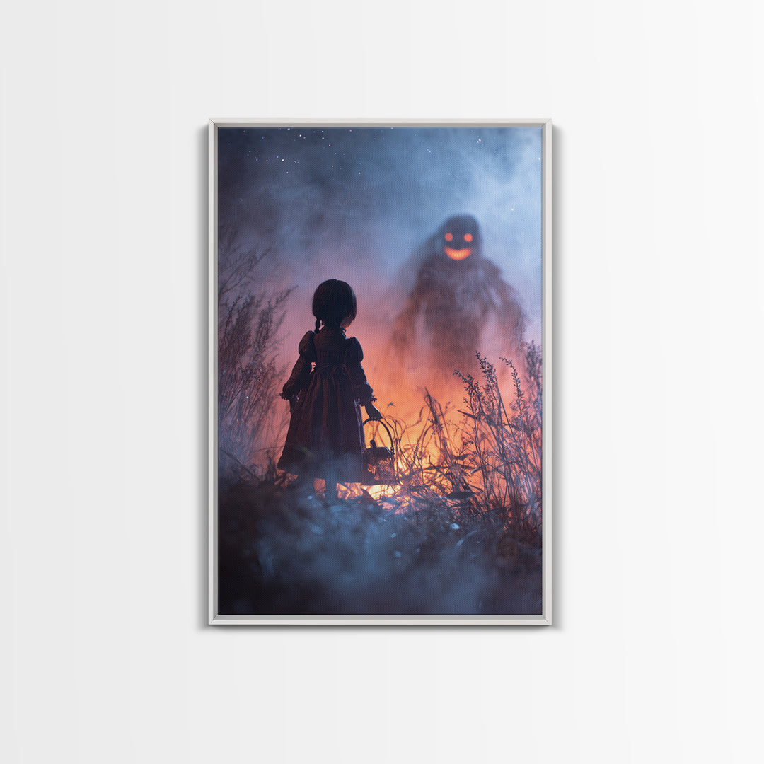 The Doll From Beyond The Void, Occult Wall Decor, Vertical Wall Art, Framed Canvas Print, Halloween Home Decor, Gothic Wall Art