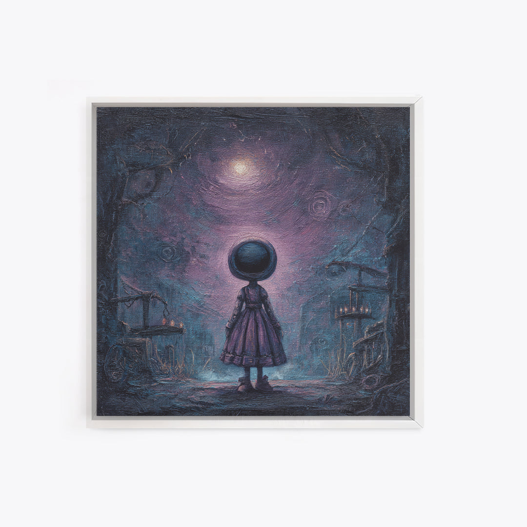 The Doll From Beyond The Void, Macabre Halloween Art, Square Wall Art, Canvas Print, Halloween Home Decor, Gothic Wall Art, Dark Fantasy Art