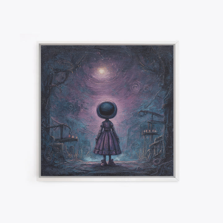 The Doll From Beyond The Void, Macabre Halloween Art, Square Wall Art, Canvas Print, Halloween Home Decor, Gothic Wall Art, Dark Fantasy Art