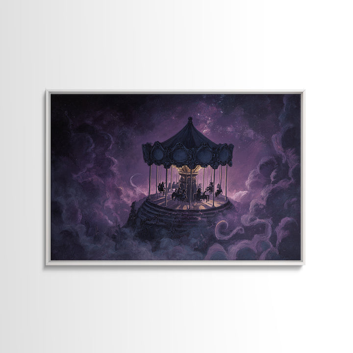 The Carousel Of Sleeping Planets, Occult Wall Decor, Landscape Wall Art, Canvas Print, Halloween Home Decor, Gothic Wall Art