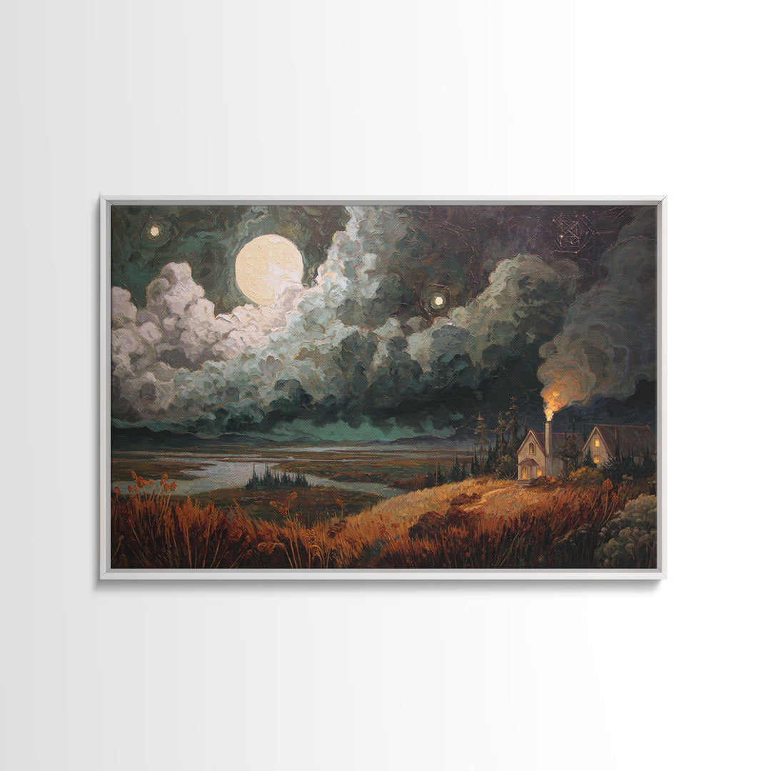 The Apothecary Of Black Seashell Dreams, Dark Fantasy Wall Art, Landscape Wall Art, Canvas Print, Halloween Home Decor, Gothic Wall Art