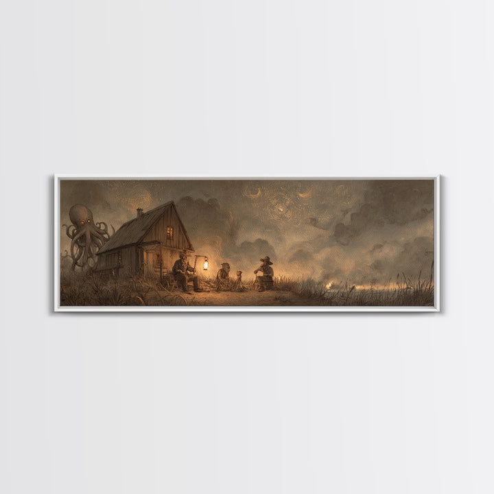 The Festival Of The Little Old Ones, Occult Wall Decor, Extra Wide Wall Art, Canvas Print, Halloween Home Decor, Gothic Wall Art