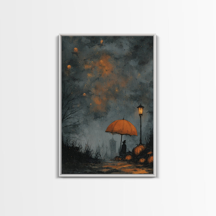 The Umbrella Of The Outer Rain, Halloween Wall Art, Vertical Wall Art, Canvas Print, Halloween Home Decor, Gothic Wall Art, Dark Fantasy Art