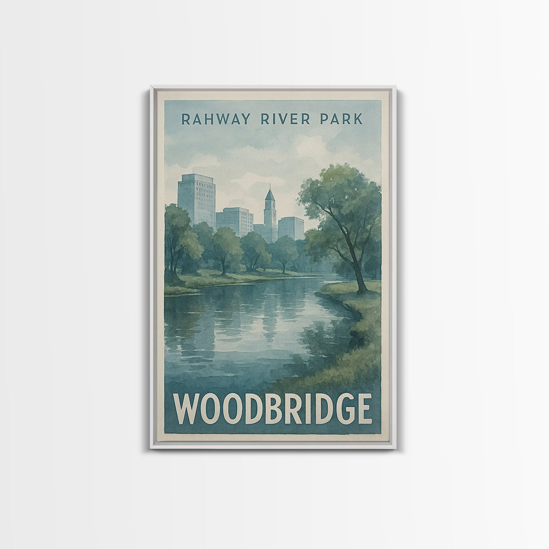 Woodbridge Virginia Travel Poster, Canvas Print, Illustrated Watercolor Poster, Woodbridge Art Print, Fine Art Print, Retro Travel Print