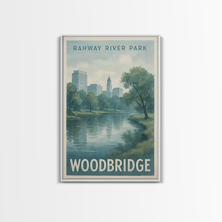 Woodbridge Virginia Travel Poster, Canvas Print, Illustrated Watercolor Poster, Woodbridge Art Print, Fine Art Print, Retro Travel Print