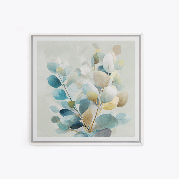 Clean Eucalyptus Leaf Study Canvas Print, Waiting Room Art, Minimalist Art, Waiting Room Decor, Fine Art, Calm, Luxury Decor, WRA-1x1-17