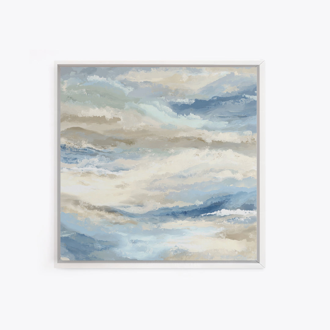 Soft Abstract Waves Framed Canvas Print, Waiting Room Art, Office Art, Waiting Room Decor, Fine Art, Calm, Gallery Decor, WRA-1x1-2