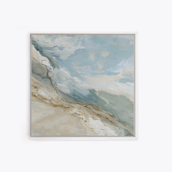 Light Marble Texture Abstract Framed Canvas Print, Waiting Room Art, Dog Wall Art, Waiting Room Decor, Abstract Art, Calm, WRA-1x1-24