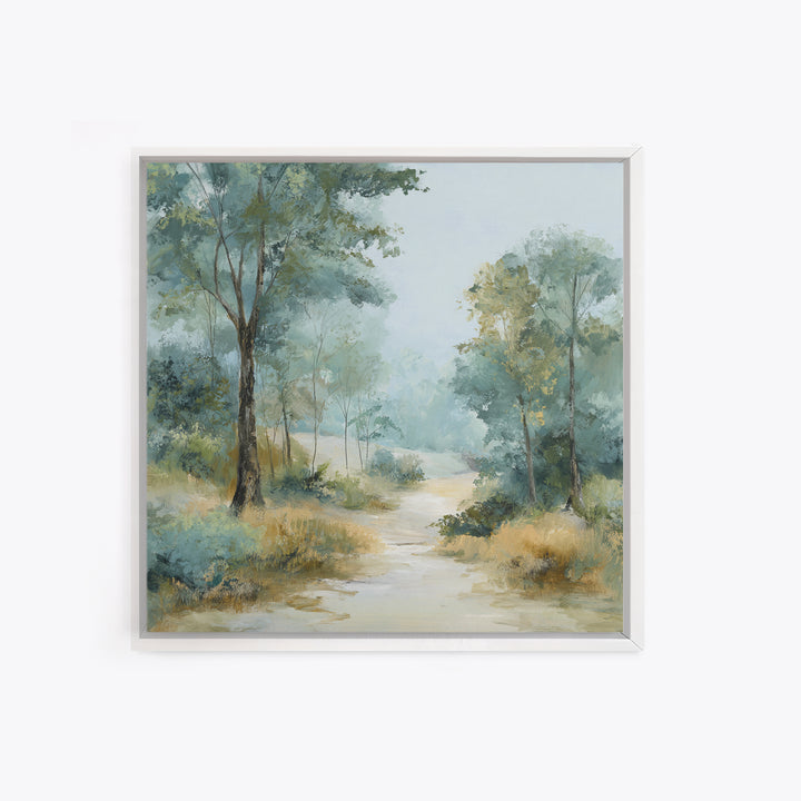 Misty Forest Path Canvas Print, Waiting Room Art, Gallery Wall Art, Waiting Room Decor, Fine Art, Calm, Photography Print, WRA-1x1-35