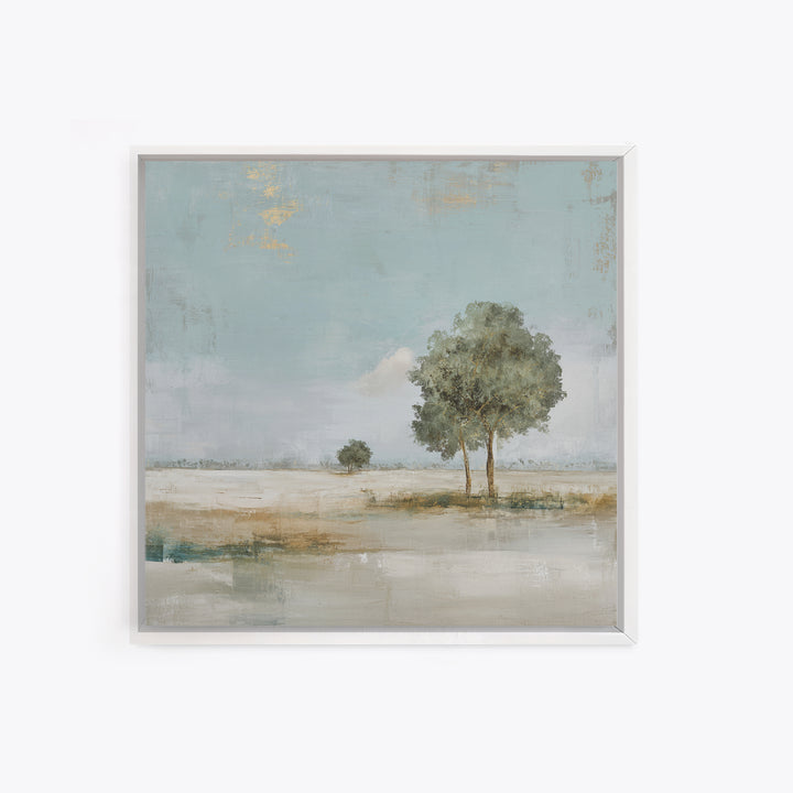 Open Field with Distant Tree Framed Canvas Print, Waiting Room Art, Bauhaus Print, Waiting Room Decor, Fine Art, Calm, WRA-1x1-47