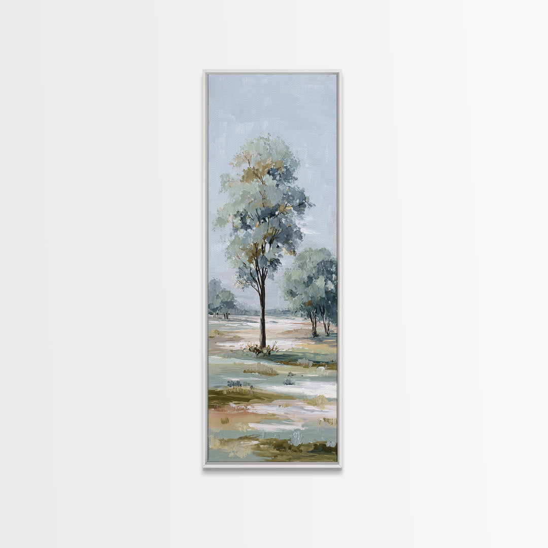 Open Field with Distant Tree Canvas Print, Waiting Room Art, Floral Wall Art, Waiting Room Decor, Calm, Minimalist Art, WRA-1x3-11