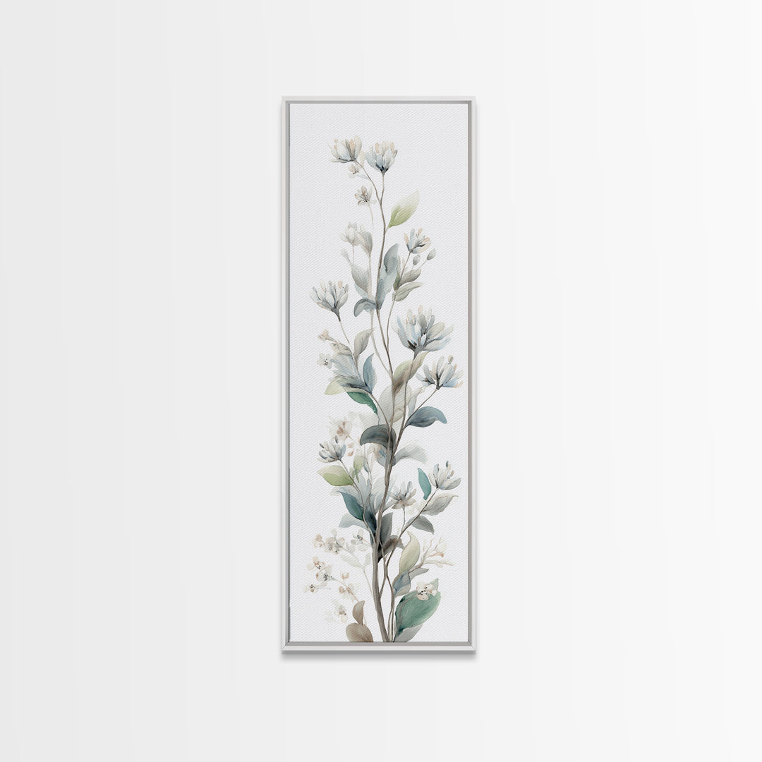 Neutral Botanical Branch Framed Canvas Print, Waiting Room Art, Home Decor, Waiting Room Decor, Fine Art, Calm, Modern Art, WRA-1x3-15