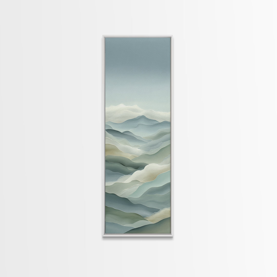 Simple Mountain Layers Canvas Print, Waiting Room Art, Dog Wall Art, Waiting Room Decor, Calm, Boho Decor, Luxury Decor, WRA-1x3-26