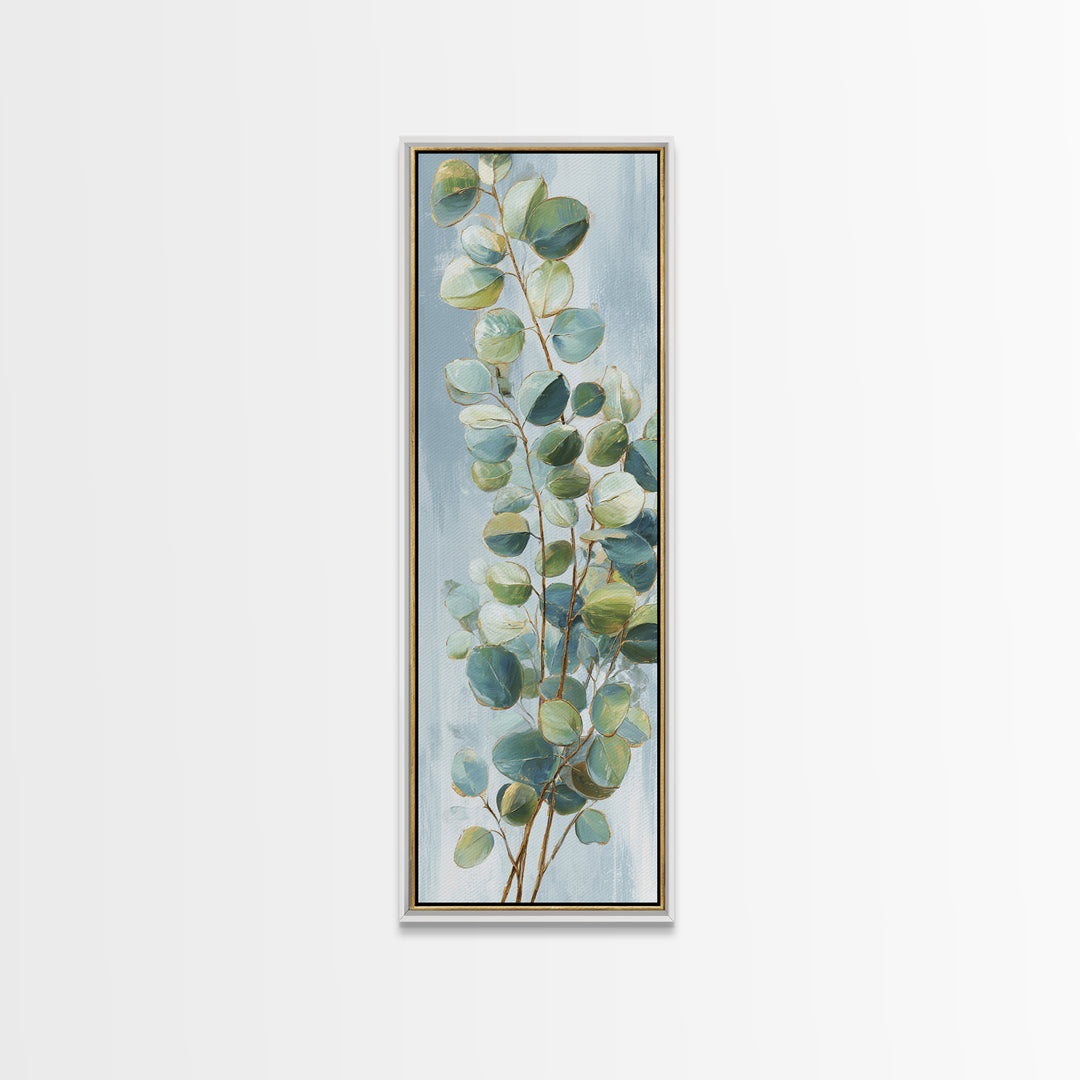 Clean Eucalyptus Leaf Study Framed Canvas Print, Waiting Room Art, Modern Decor, Waiting Room Decor, Fine Art, Calm, Home Decor, WRA-1x3-29