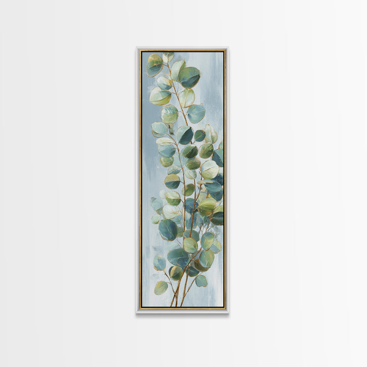 Clean Eucalyptus Leaf Study Framed Canvas Print, Waiting Room Art, Modern Decor, Waiting Room Decor, Fine Art, Calm, Home Decor, WRA-1x3-29