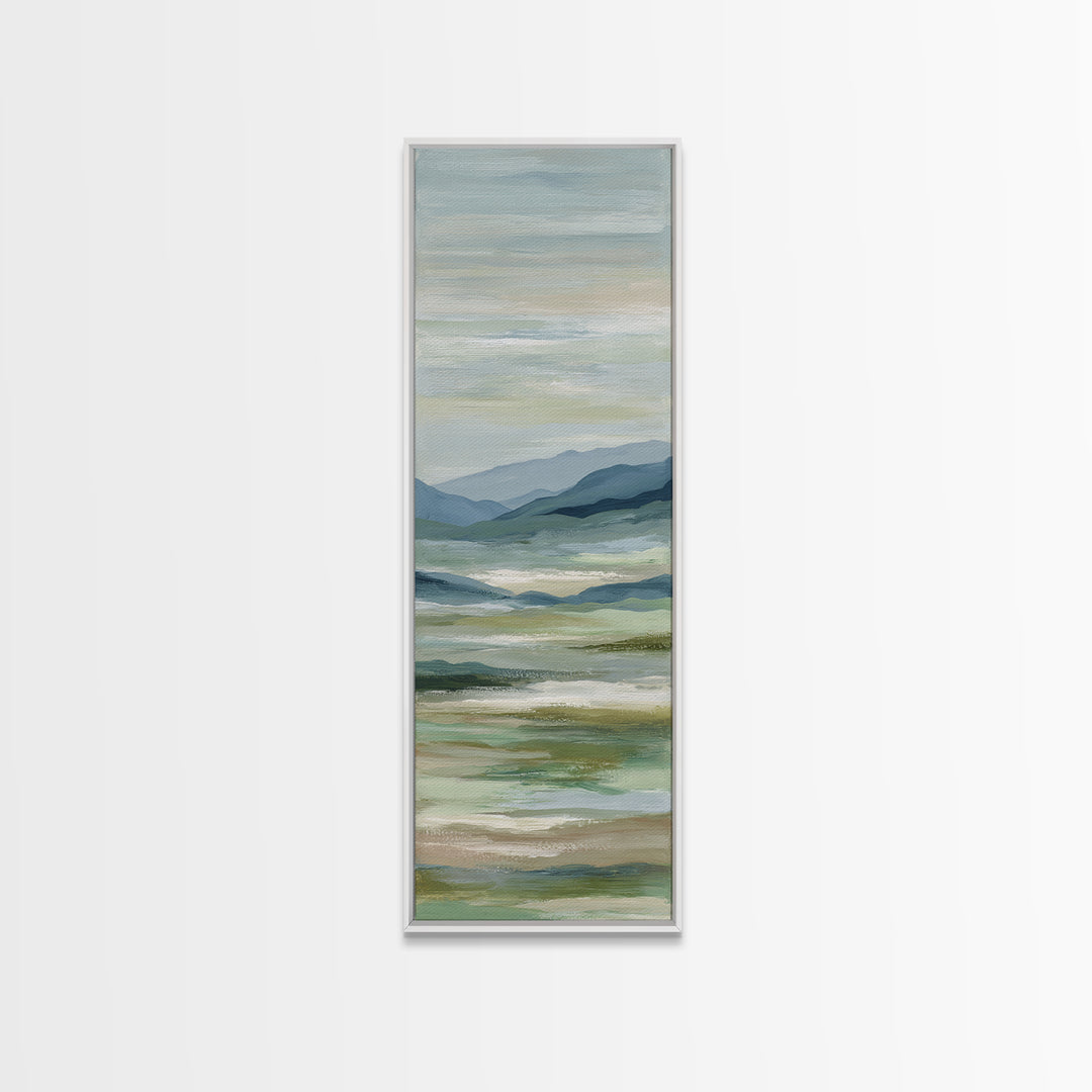 Calming Landscape with Open Sky and Gentle Canvas Print, Waiting Room Art, Statement Artwork, Waiting Room Decor, Oil Painting, WRA-1x3-37