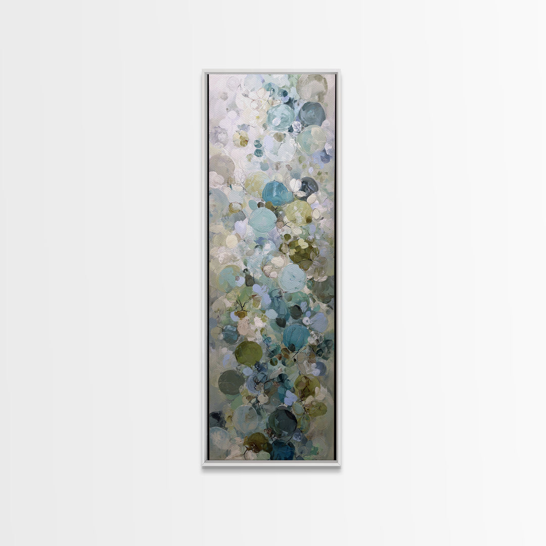 Abstract Circles Suggesting Calm Movement Framed Canvas Print, Waiting Room Art, Dental Art, Waiting Room Decor, Abstract Art, WRA-1x3-46