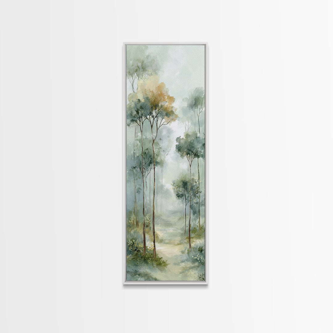 Misty Forest Path Framed Canvas Print, Waiting Room Art, Printable Art, Waiting Room Decor, Fine Art, Calm, Digital Art Print, WRA-1x3-47