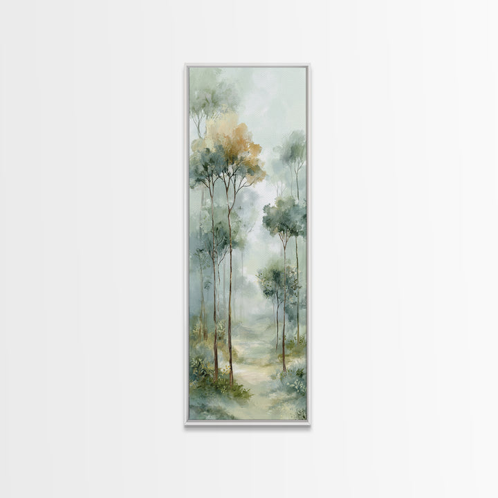 Misty Forest Path Framed Canvas Print, Waiting Room Art, Printable Art, Waiting Room Decor, Fine Art, Calm, Digital Art Print, WRA-1x3-47