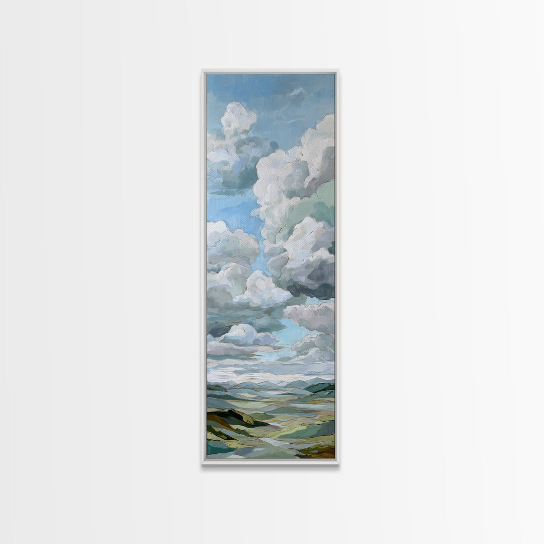 Large Cloudscape with Hopeful Light Framed Canvas Print, Waiting Room Art, Home Decor, Waiting Room Decor, Fine Art, Calm, WRA-1x3-52