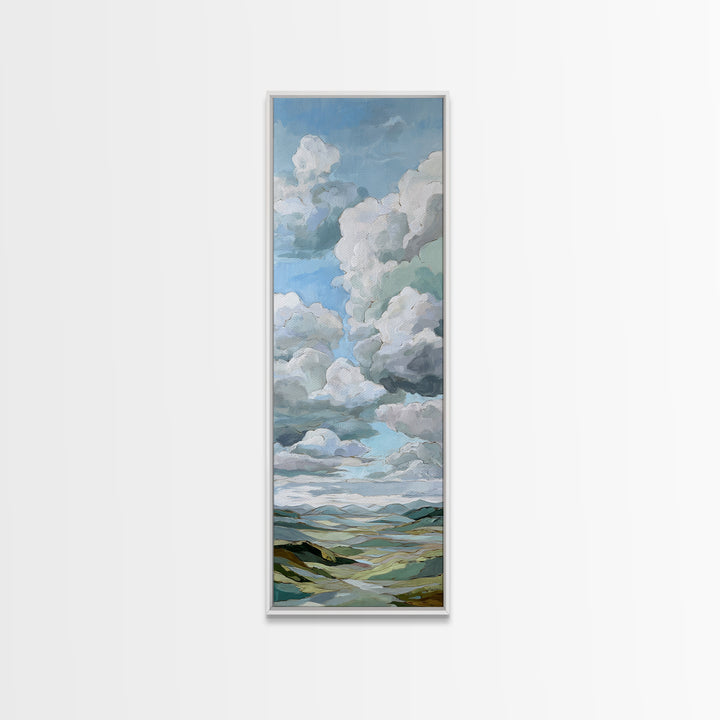 Large Cloudscape with Hopeful Light Framed Canvas Print, Waiting Room Art, Home Decor, Waiting Room Decor, Fine Art, Calm, WRA-1x3-52