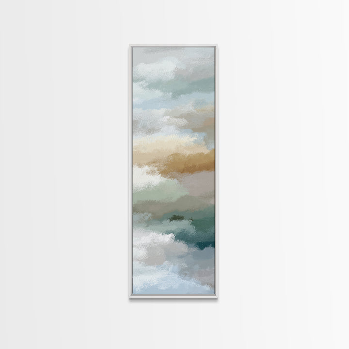 Pastel Rainbow Shapes for Pediatric Spaces Framed Canvas Print, Waiting Room Art, Soundwave Art, Waiting Room Decor, WRA-1x3-54
