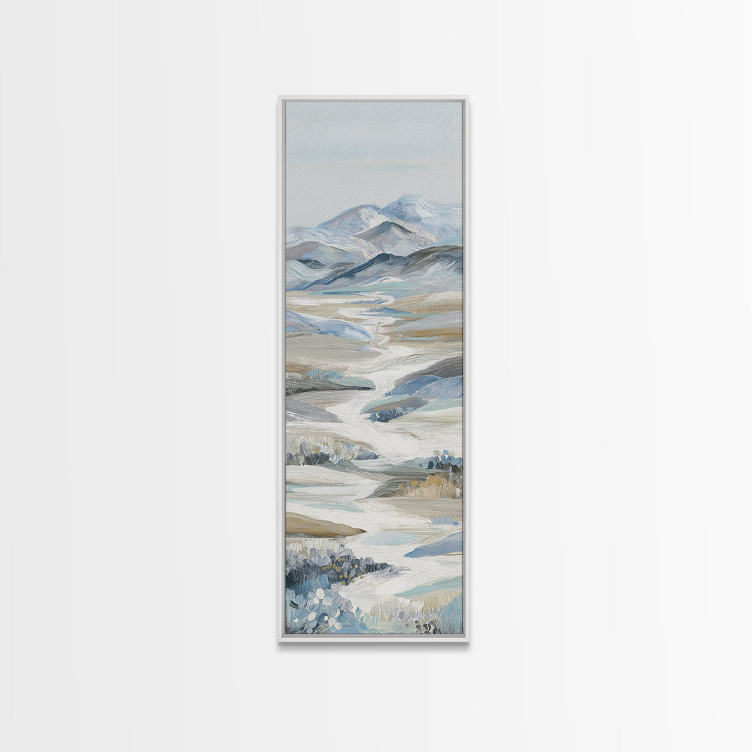 Soft Abstract Waves Framed Canvas Print, Waiting Room Art, Neutral Decor, Waiting Room Decor, Fine Art, Calm, Wall Art, WRA-1x3-62