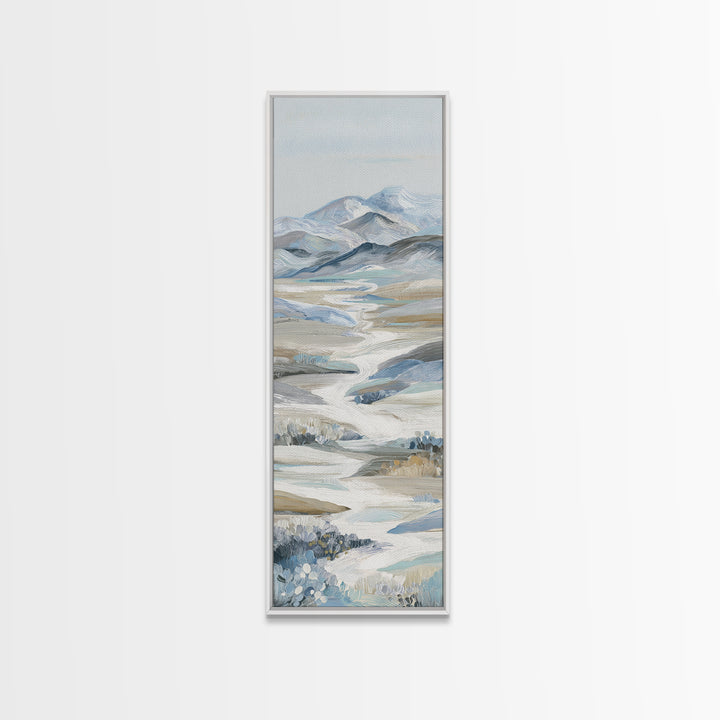 Soft Abstract Waves Framed Canvas Print, Waiting Room Art, Neutral Decor, Waiting Room Decor, Fine Art, Calm, Wall Art, WRA-1x3-62