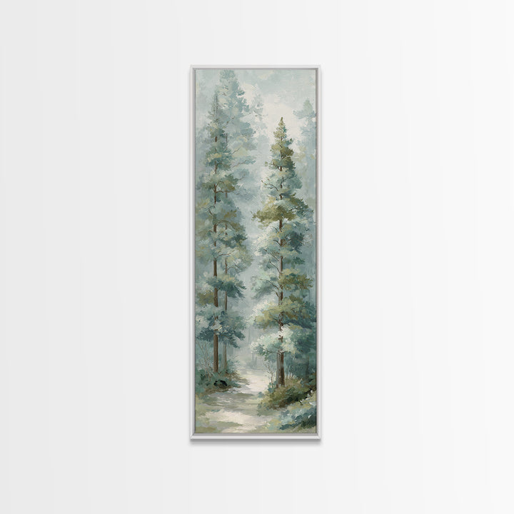 Misty Forest Path Framed Canvas Print, Waiting Room Art, Abstract, Waiting Room Decor, Calm, Modern Decor, Fine Art Print, WRA-1x3-71
