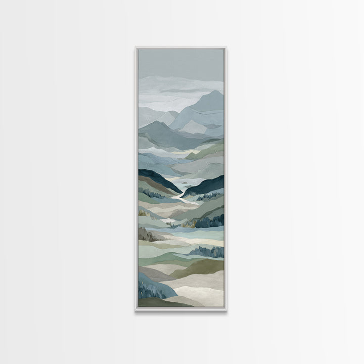 Simple Mountain Layers Framed Canvas Print, Waiting Room Art, Fine Art, Waiting Room Decor, Calm, Minimalist Decor, WRA-1x3-74