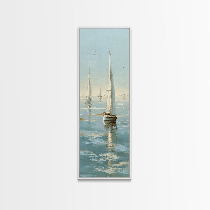 Quiet Sailboat on Calm Water Framed Canvas Print, Waiting Room Art, Office Wall Decor, Waiting Room Decor, Fine Art, Calm, WRA-1x3-79
