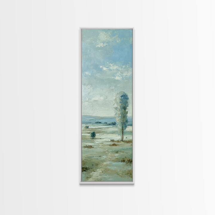 Open Field with Distant Tree Framed Canvas Print, Waiting Room Art, Gallery Wall Art, Waiting Room Decor, Fine Art, Calm, WRA-1x3-83