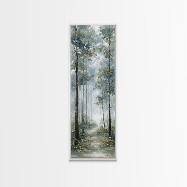 Misty Forest Path Canvas Print, Waiting Room Art, Therapy Office Decor, Waiting Room Decor, Oil Painting, Calm, Art Print, WRA-1x3-95