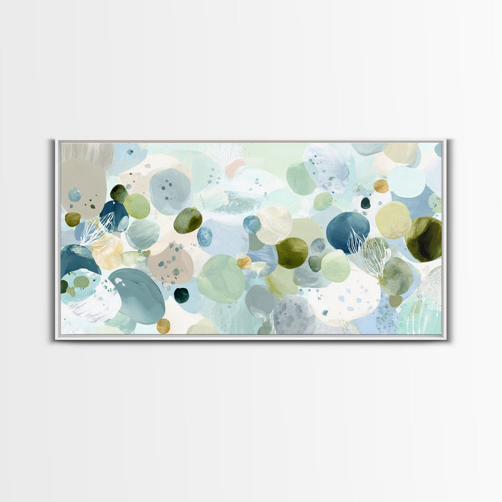 Pastel Rainbow Shapes for Pediatric Spaces Framed Canvas Print, Waiting Room Art, Fine Art Print, Waiting Room Decor, WRA-2x1-14