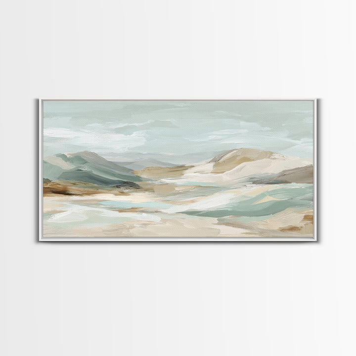 Light Marble Texture Abstract Framed Canvas Print, Waiting Room Art, Statement Artwork, Waiting Room Decor, Abstract Art, Calm, WRA-2x1-20