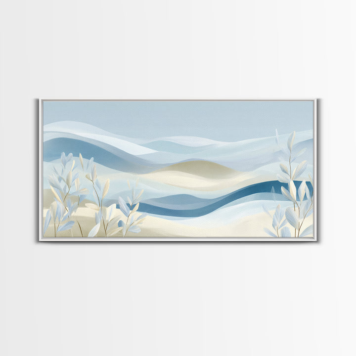 Soft Abstract Waves Canvas Print, Waiting Room Art, Boho Decor, Waiting Room Decor, Abstract Art, Calm, Printable Wall Art, WRA-2x1-22