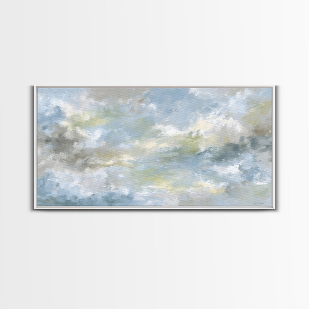 Large Cloudscape with Hopeful Light Canvas Print, Waiting Room Art, Wall Art, Waiting Room Decor, Watercolor Art, Calm, WRA-2x1-36