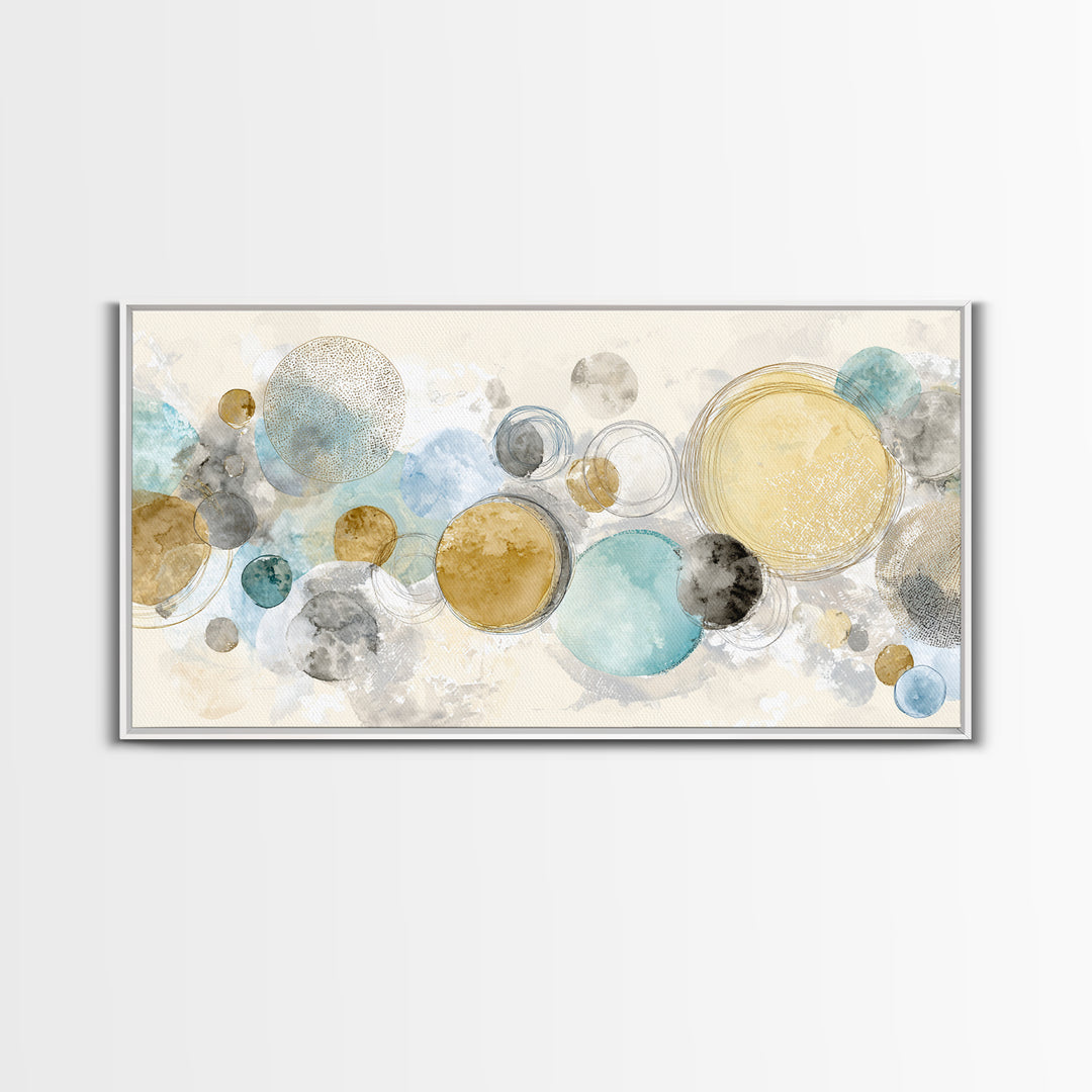 Abstract Circles Suggesting Calm Movement Framed Canvas Print, Waiting Room Art, Luxury Decor, Waiting Room Decor, Calm, WRA-2x1-6