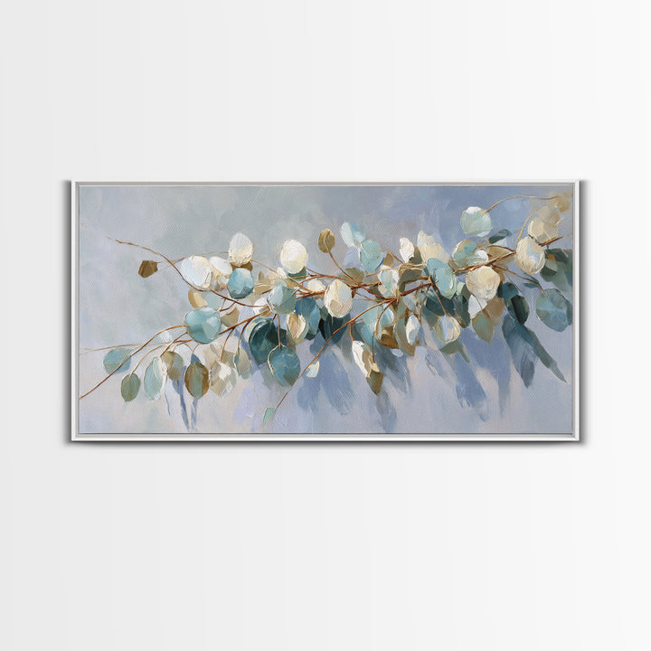 Clean Eucalyptus Leaf Study Canvas Print, Waiting Room Art, Printable Wall Art, Waiting Room Decor, Calm, Office Wall Decor, WRA-2x1-61