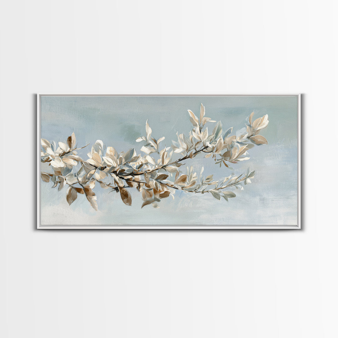 Neutral Botanical Branch Canvas Print, Waiting Room Art, Dog Wall Art, Waiting Room Decor, Fine Art, Calm, Boho Decor, WRA-2x1-71