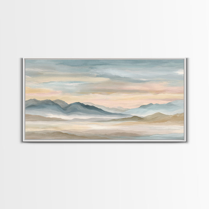 Warm Desert Sunrise Framed Canvas Print, Waiting Room Art, Printable Art, Waiting Room Decor, Watercolor Art, Calm, WRA-2x1-81