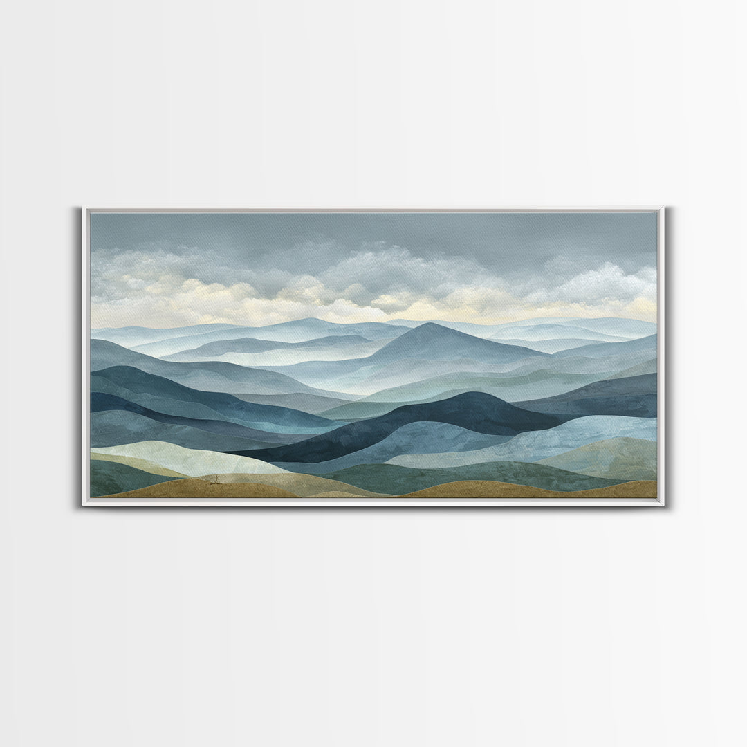 Simple Mountain Layers Canvas Print, Waiting Room Art, Wall Art, Waiting Room Decor, Fine Art, Calm, Floral Wall Art, WRA-2x1-82