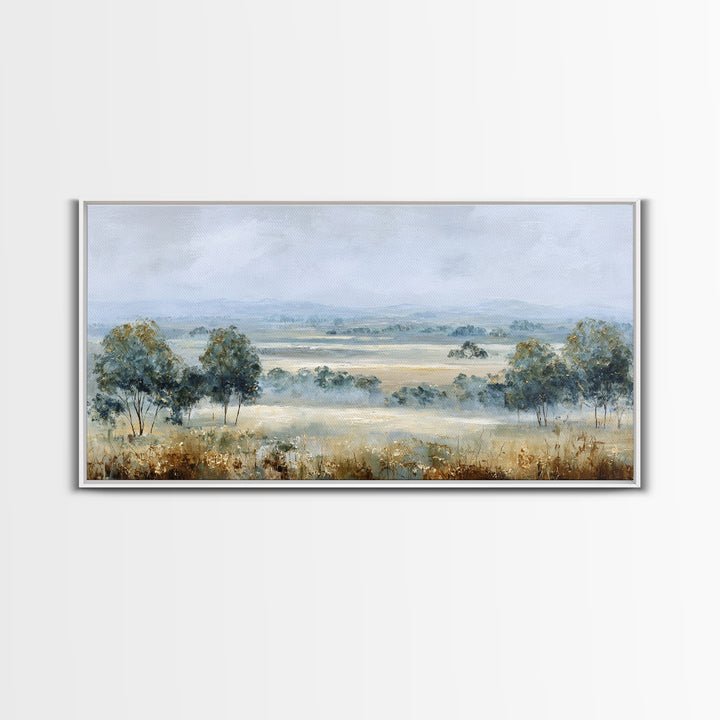 Open Field with Distant Tree Framed Canvas Print, Waiting Room Art, Abstract Art, Waiting Room Decor, Fine Art, Calm, WRA-2x1-91