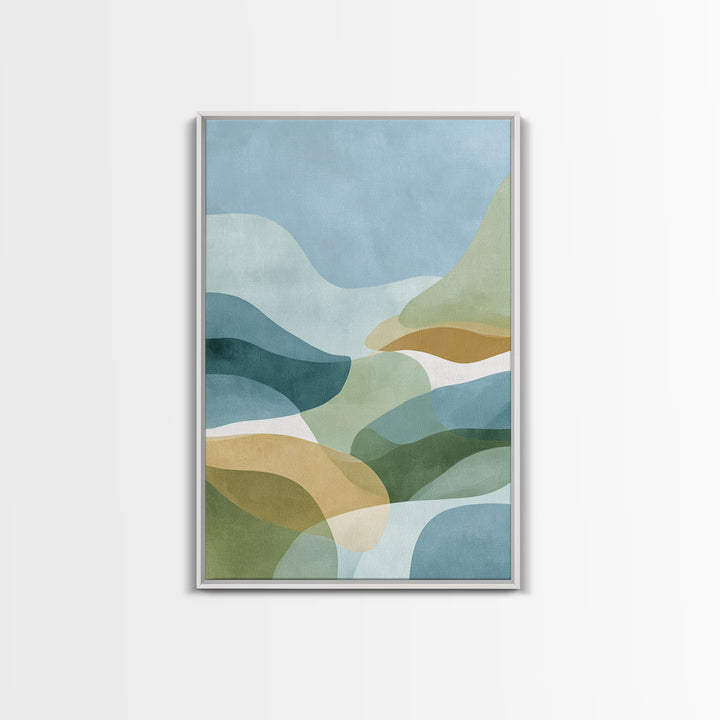 Pastel Rainbow Shapes for Pediatric Spaces Framed Canvas Print, Waiting Room Art, Boho Decor, Waiting Room Decor, Calm, WRA-2x3-26