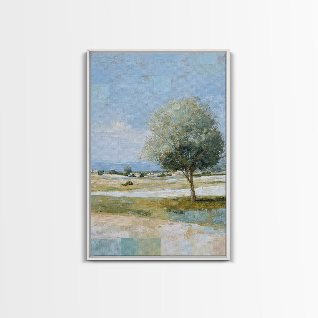 Open Field with Distant Tree Canvas Print, Waiting Room Art, Statement Artwork, Waiting Room Decor, Fine Art, Calm, Wall Decor, WRA-2x3-31