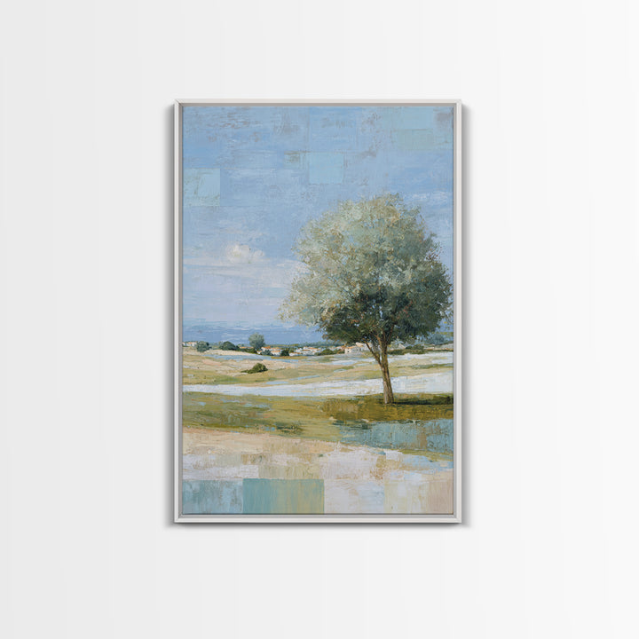 Open Field with Distant Tree Canvas Print, Waiting Room Art, Statement Artwork, Waiting Room Decor, Fine Art, Calm, Wall Decor, WRA-2x3-31